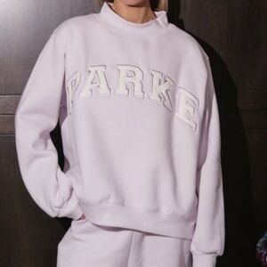 Parke Varsity Mockneck Lilac & White